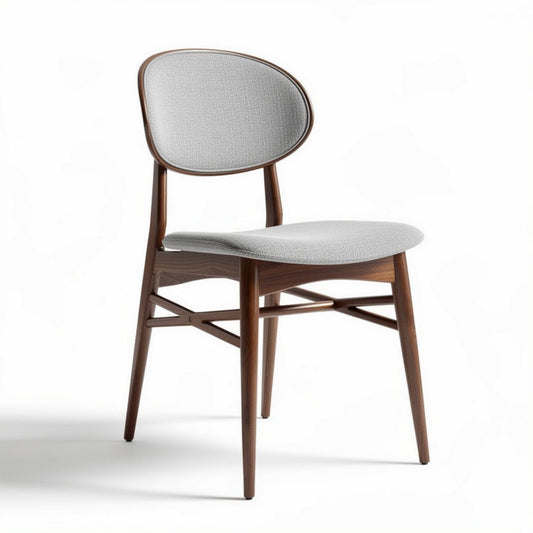 Chaise en bois avec assise rembourrée grise 45 x 45 x 85cm pour salle à manger