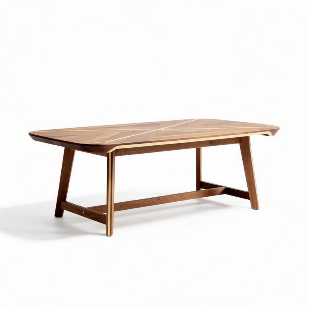 Table basse rectangulaire en bois de noyer 150 x 75 x 45cm pour salon