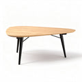 Table basse en bois naturel dimensions 150 x 80 x 75cm avec pieds noirs