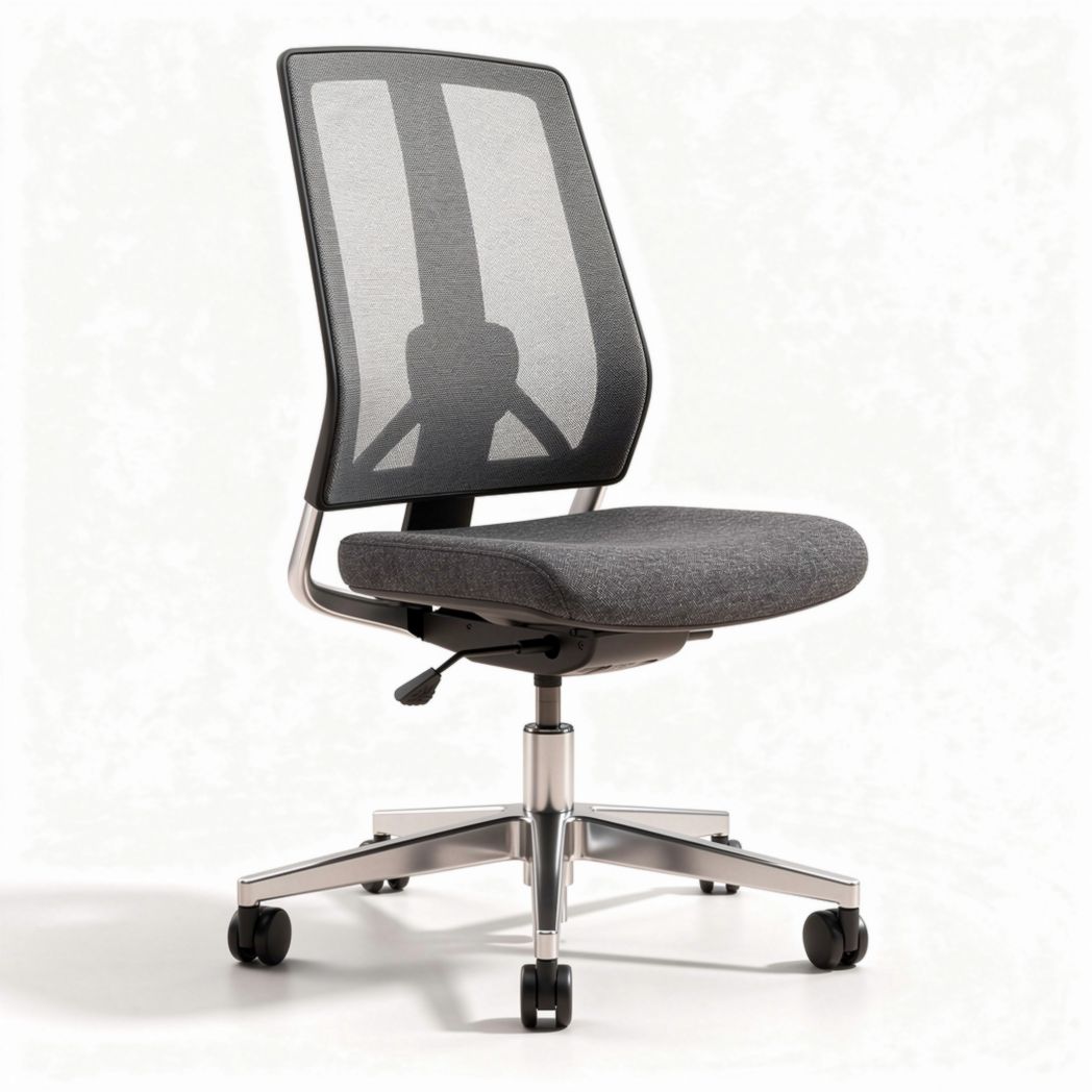 Chaise de bureau ergonomique en mesh gris avec coussin rembourré dimensions 50 x 50 x 90cm