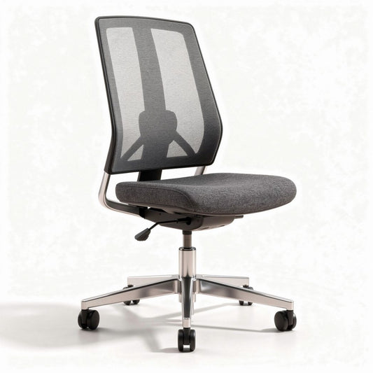 Chaise de bureau ergonomique en mesh gris avec coussin rembourré dimensions 50 x 50 x 90cm